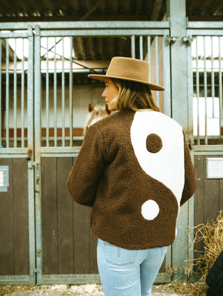 Handmade yin yang jacket brown
