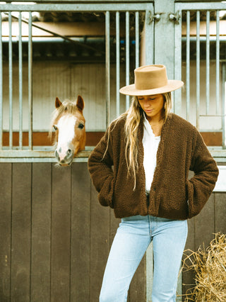 Handmade yin yang jacket brown