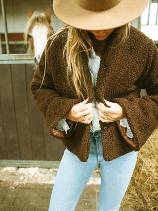 Handmade yin yang jacket brown